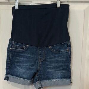 Women's Blue Denim Shorts Maternity